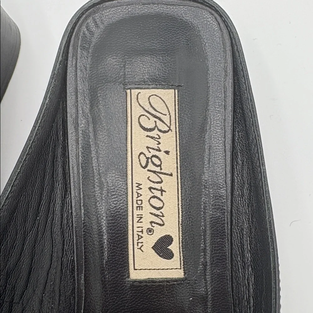 Brighton Women's Jasper Black and Brown Flats Loafers with Heart Detail